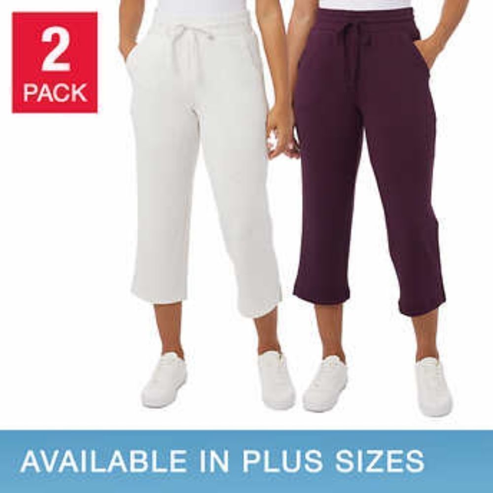 32 Degrees Ladies' Pull On Knit Capri, 2-pack